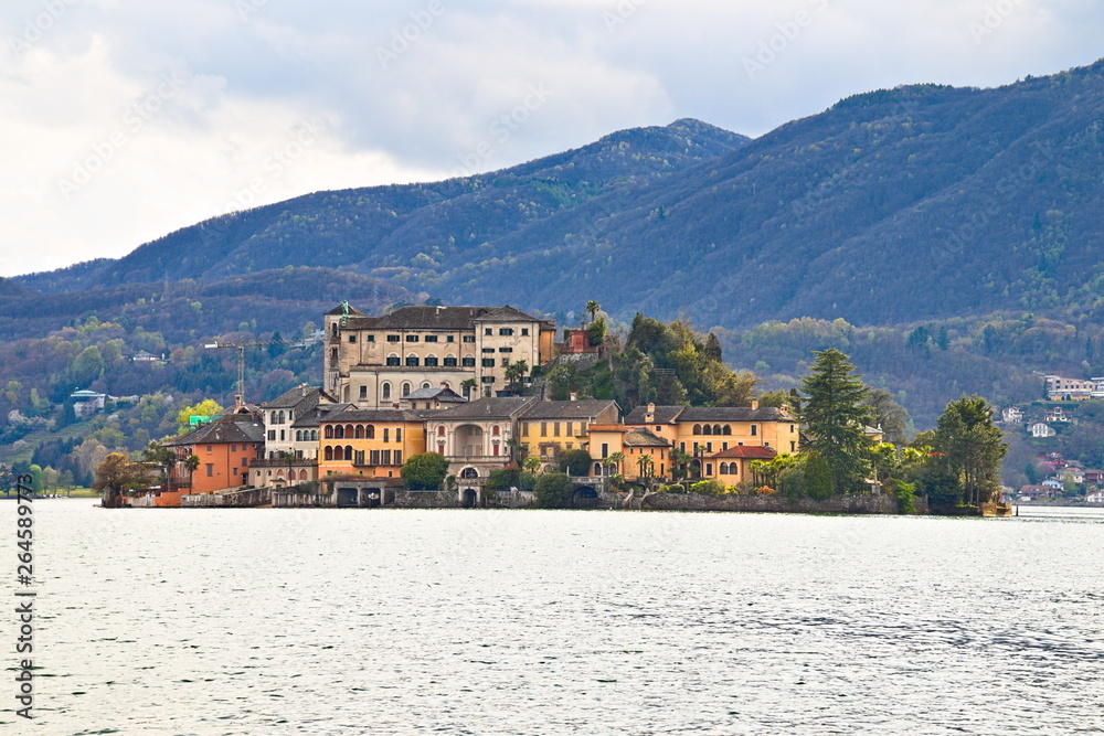Isola San GIulio is an island within Lake Orta in Piedmont, northwestern Italy. The most famous building on the island is the Basilica di San Giulio close to which is the monumental old seminary