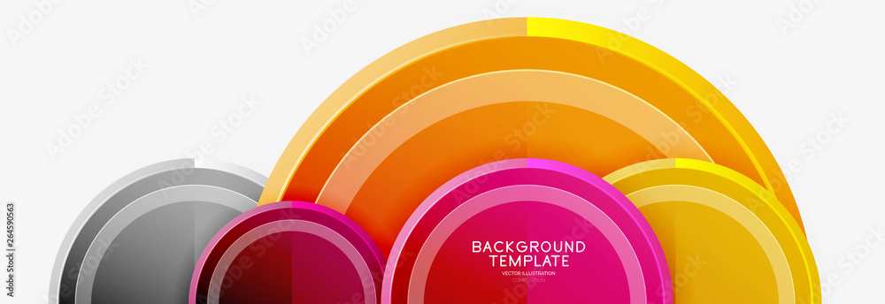 Fototapeta premium Circle geometric abstract background template for web banner, business presentation, branding, wallpaper