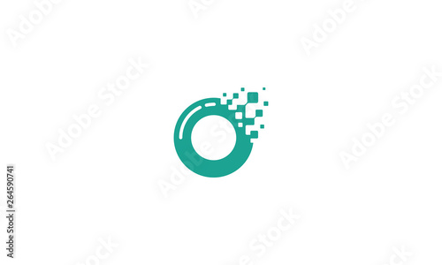 initial O vector icon logo technology