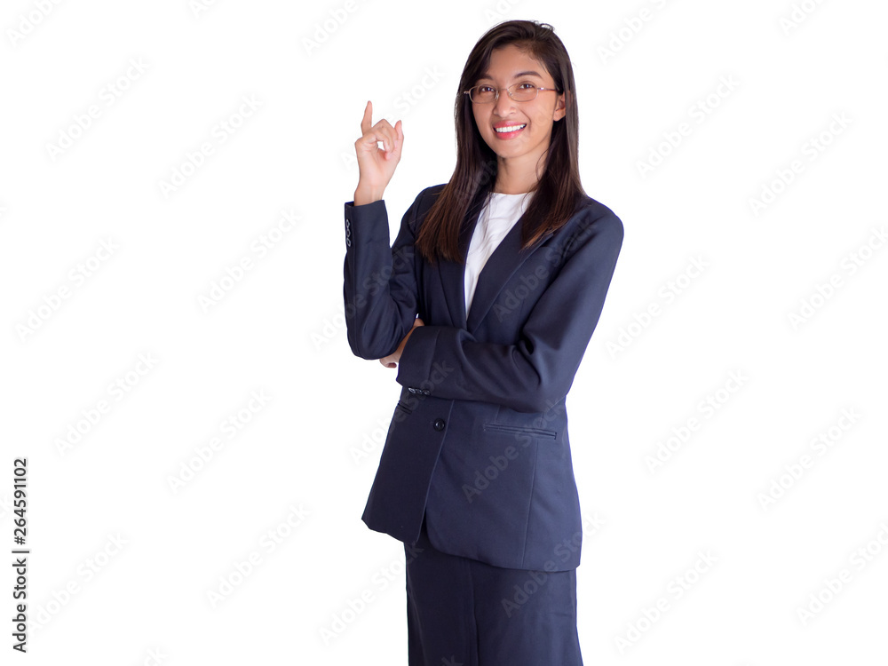 Smiling asian business woman looking at the camera on white background Smiling asian business woman looking at the camera on white background
