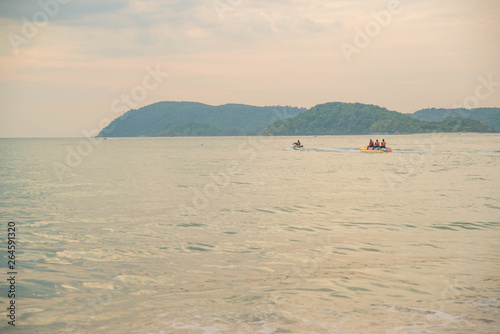 Cenang Beach in Langkawi Island in Malaysia.