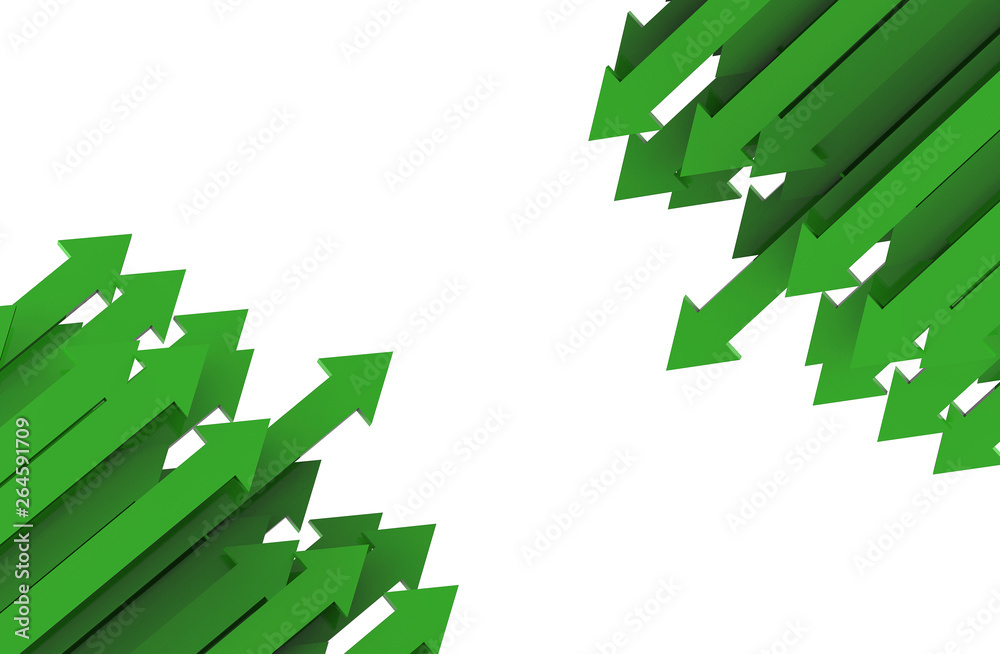 Red arrow. Growing business background concept.3D rendering.