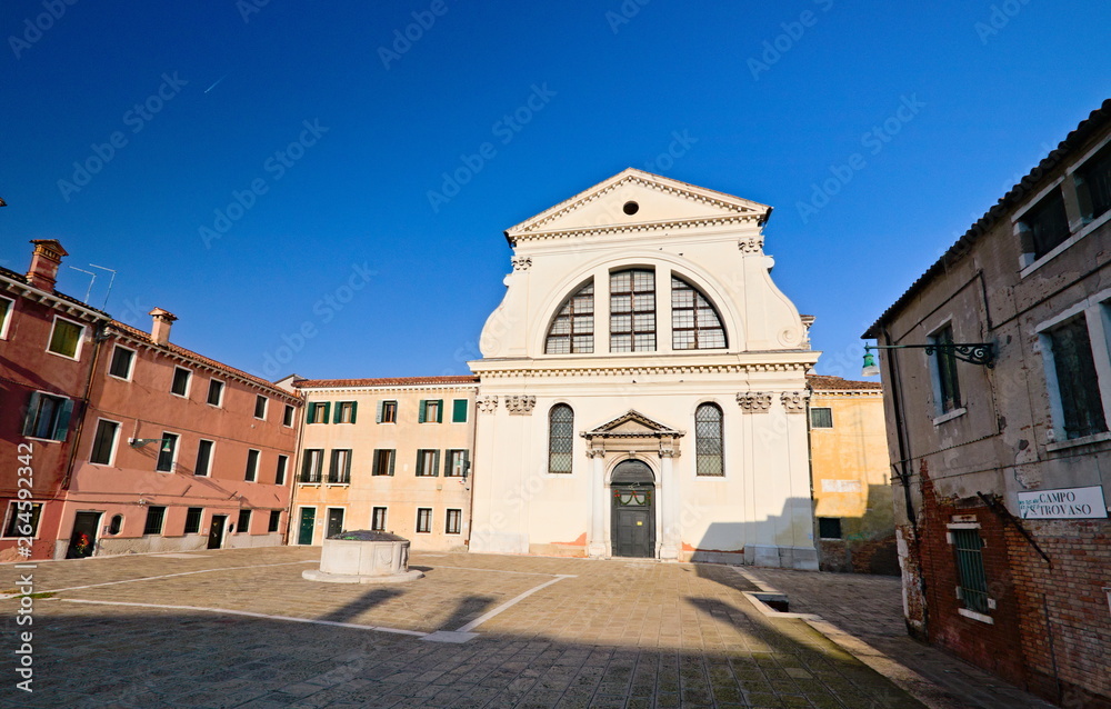church and square of Saint Trovaso, Venice, Italy