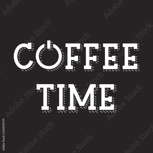 Coffee Time lettering logo advertisment