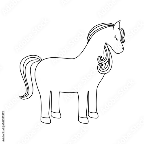 cute unicorn animal isolated icon