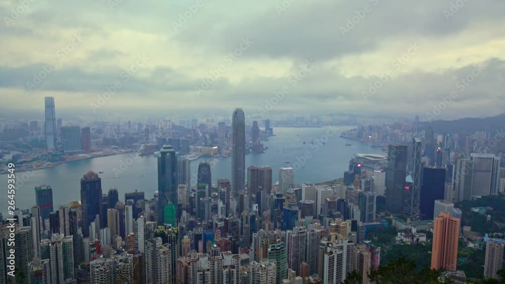 custom made wallpaper toronto digitalTL Hong Kong City skyline day time view from Victoria Peak., Lockdown, Time-Lapse.