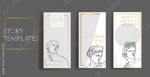 Set of instagram templates. Suitable for posters, banners, flyers, instagram stories. Frame templates. Vector background. Mockup for social media banner. Layout design.