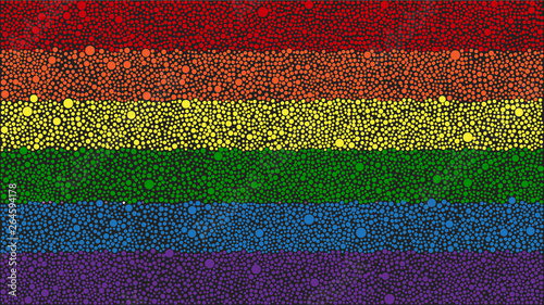 Lgbt shape rectangle with dots. Rainbow flag.