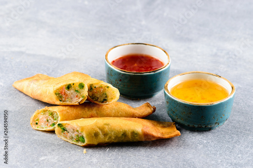 pancake roll with glass noodles photo