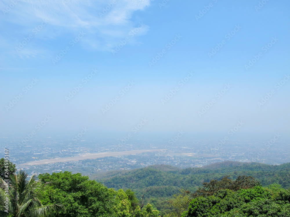 The viewpoint from the top sees Chiang Mai Airport