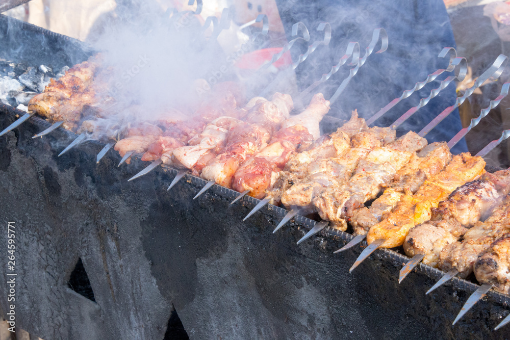 Juicy roasted kebabs on the BBQ Juicy roasted kebabs on the BBQ