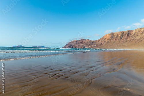 Beach view at Caleta de Famara, Lanzarote.