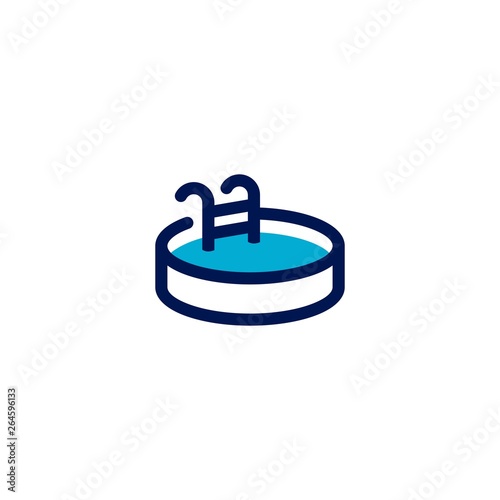 portable swimming pool logo vector icon illustration