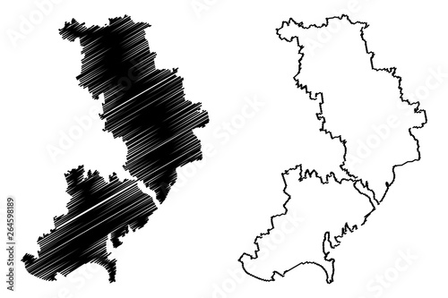 Odessa Oblast (Administrative divisions of Ukraine, Oblasts of Ukraine) map vector illustration, scribble sketch Odesa Oblast map