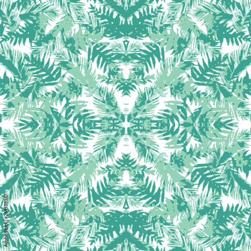 Leaves texture pattern.Watercolor floral background.