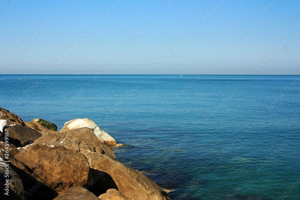 The blue surface of the Ligurian Sea