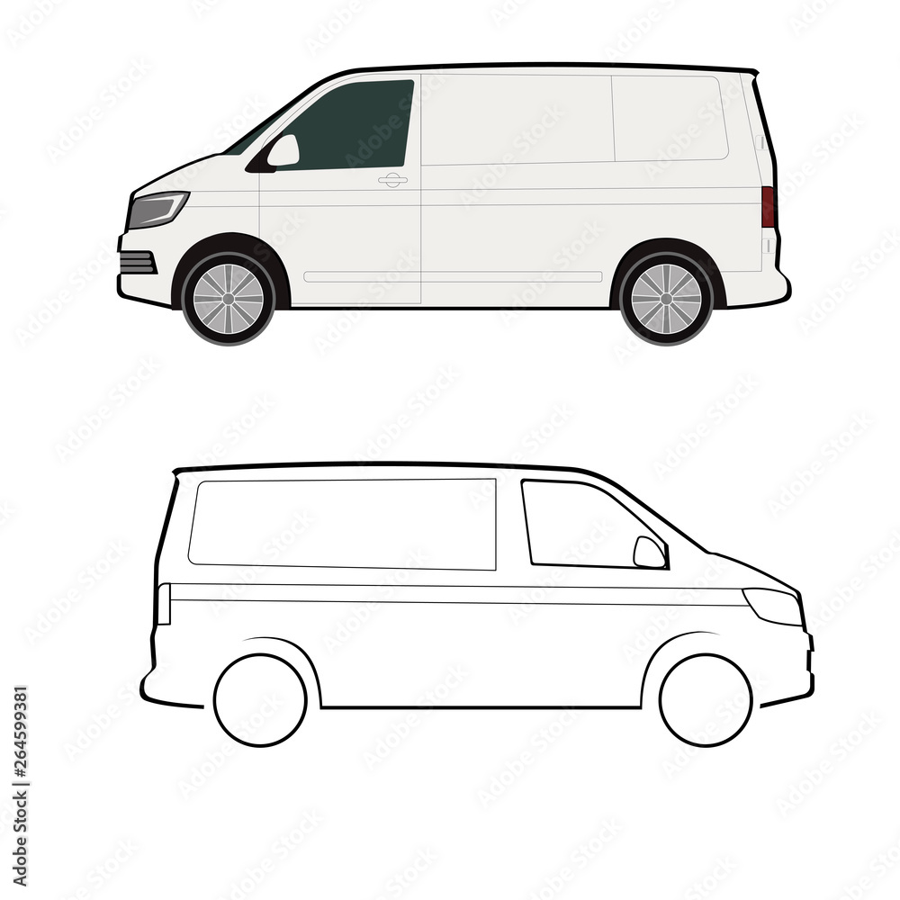 Transport minibus isolated vector image