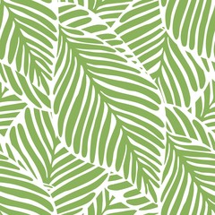 Handdoek met foto Palmbomen patronen Abstract groen bladpatroon exotische planten  © smth.design