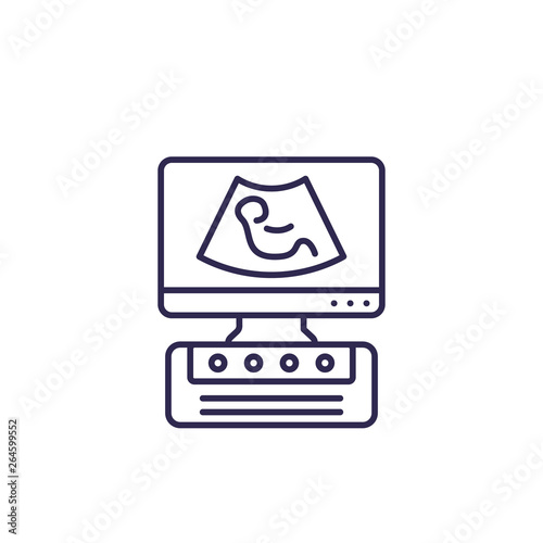 ultrasonography vector line icon