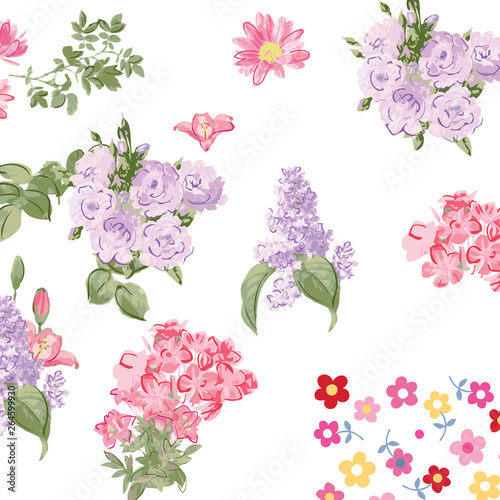 Wallpaper Mural Fashionable pattern in small flowers. Floral background for textiles. Torontodigital.ca