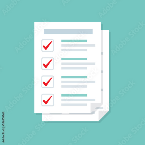 Stack approved document of paper sheets. Vector illustration