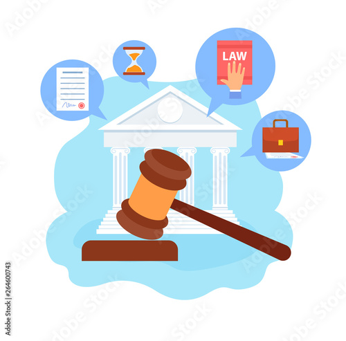 Law School, Course Cartoon Vector Illustration