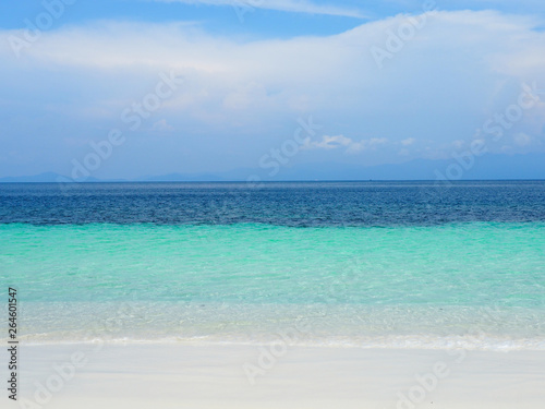 Shade of blue sea with blue sky