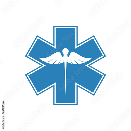 Medical Needle Acupuncture vector icon. Style is a flat medical needle blue symbol.