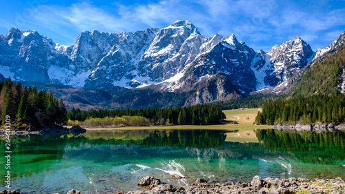 Spring morning at the alpine lake