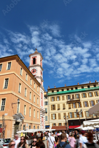 Old town market and clock tower - Nice  French Riviera