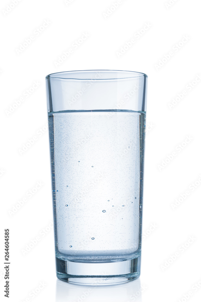 Glass with pure isolated water on white background Glass with pure isolated water on white background