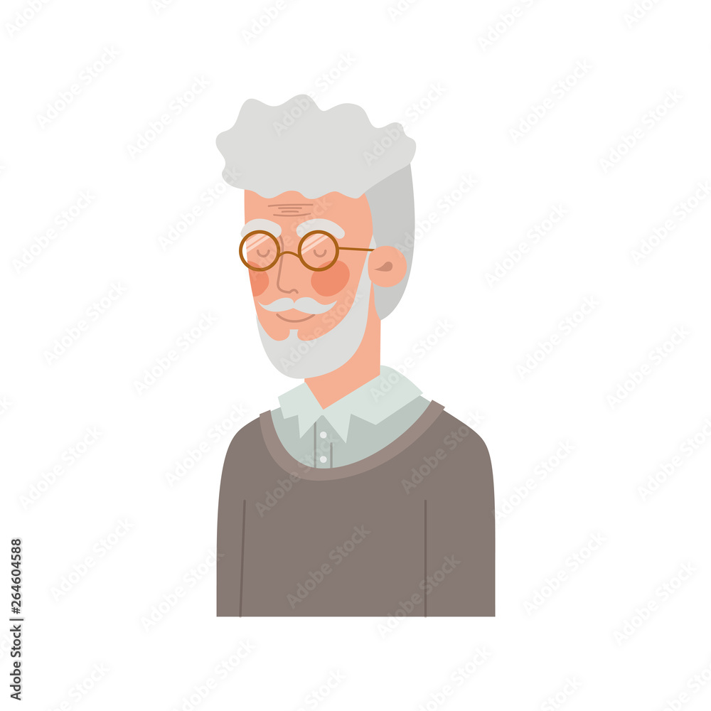 cute grandfather avatar character cute grandfather avatar character