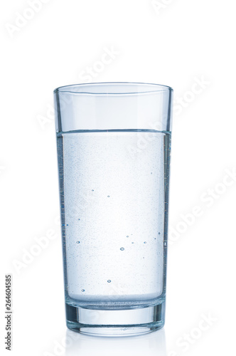 Glass with pure isolated water on white background
