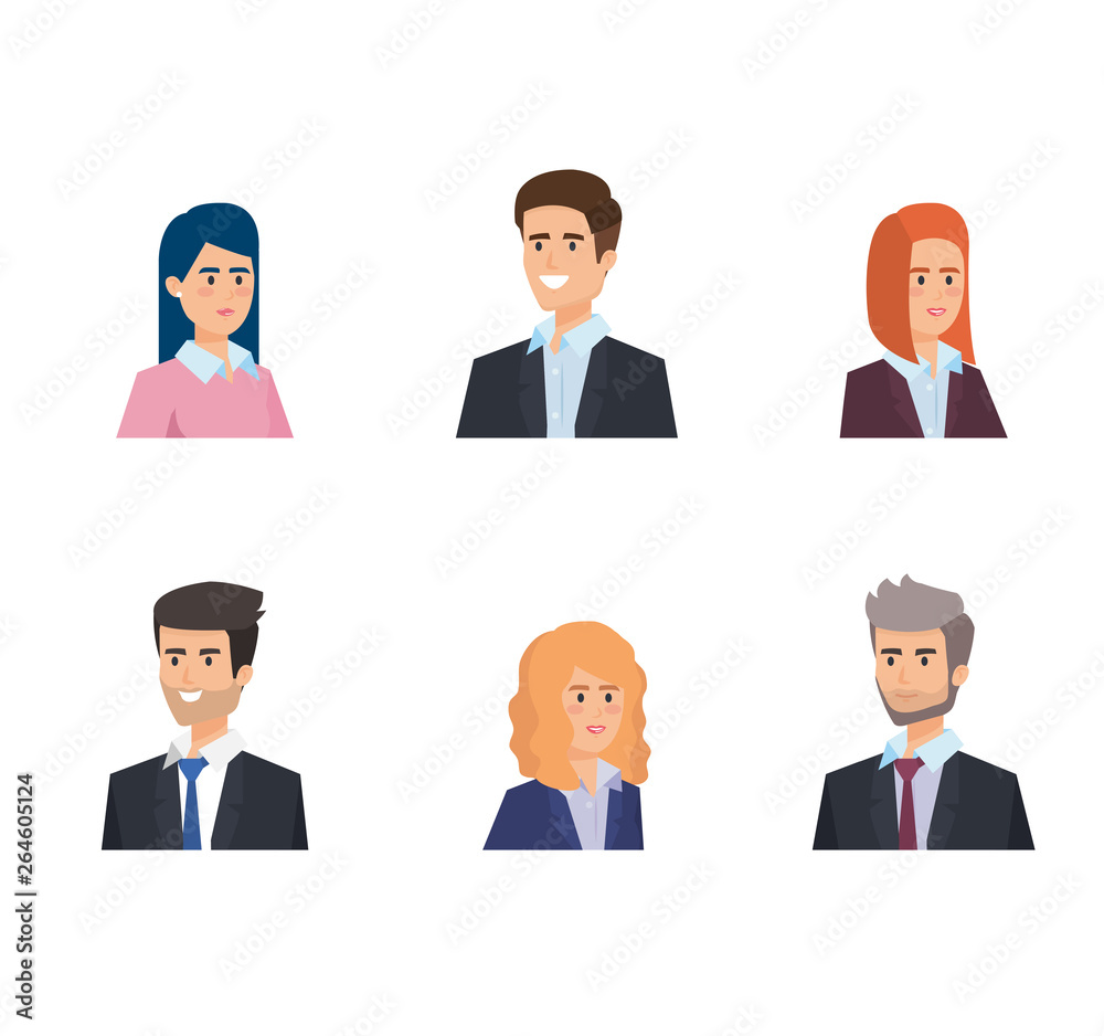 set businessmen and businesswomen corporate with hairstyle set businessmen and businesswomen corporate with hairstyle