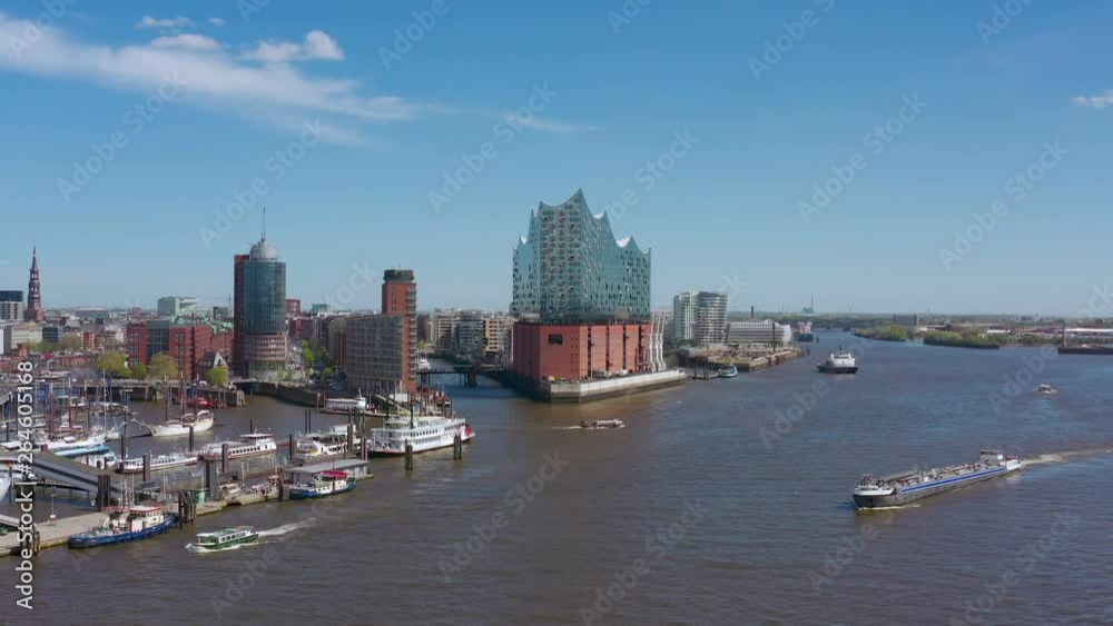 Aerial view of the Hafencity in Hamburg with Elbphilharmonie Aerial view of the Hafencity in Hamburg with Elbphilharmonie