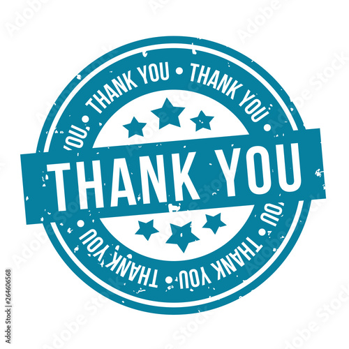 Thank You Badge. Blue  Eps10 Vector Stamp.
