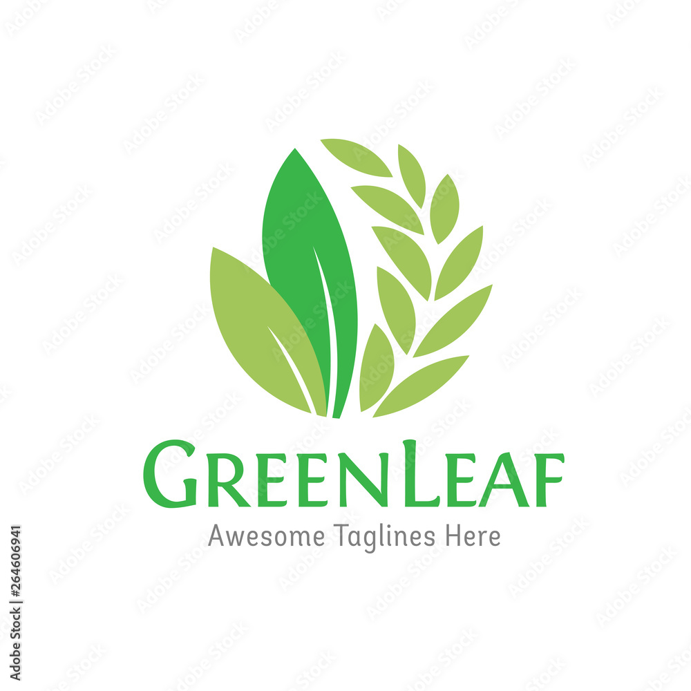 green leaf ecology nature element vector logo concept