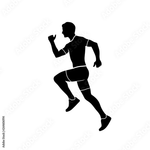 abstract running man silhouette for tournament, competition, marathon and healthy lifestyle company © krustovin