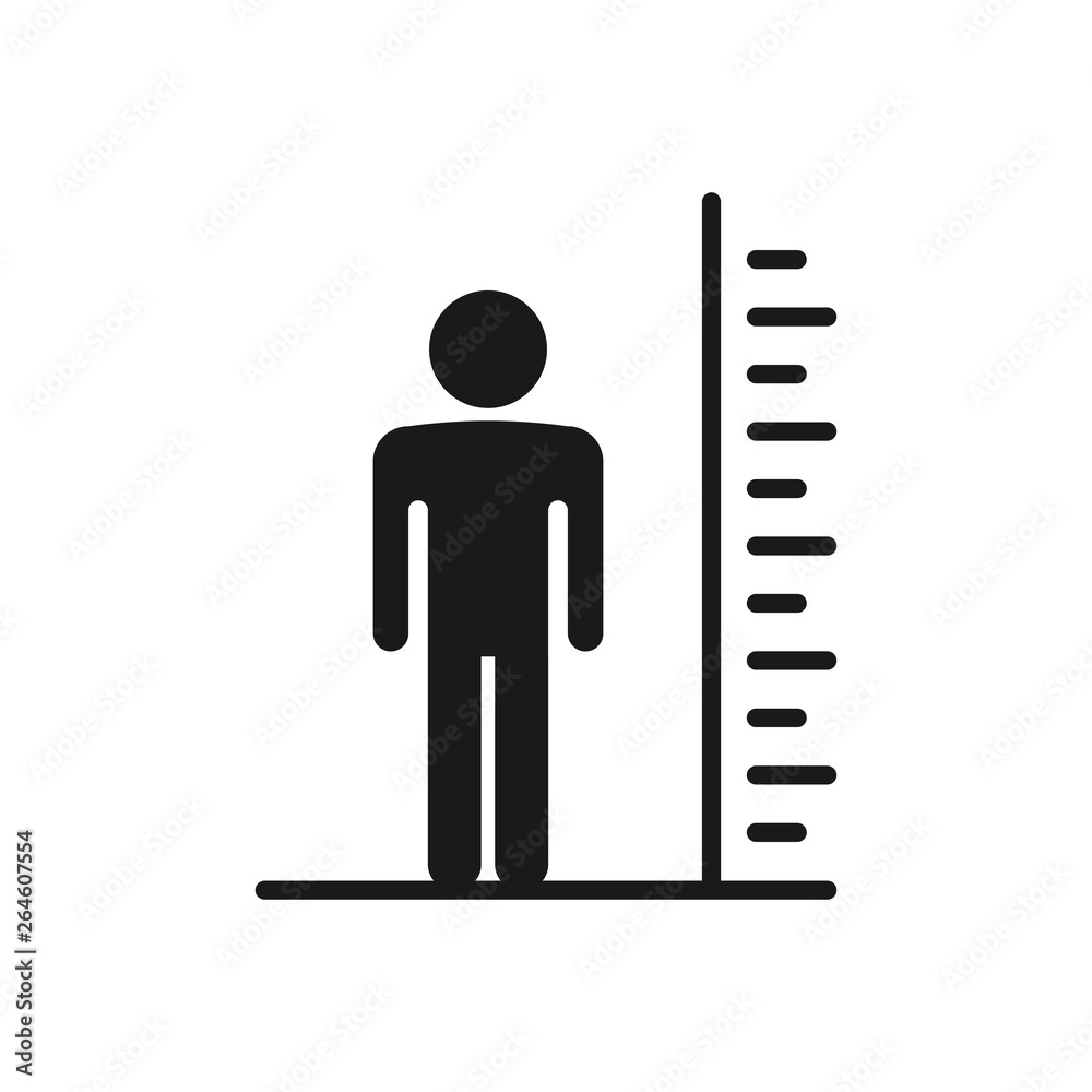 Premium Vector  Height man vector icon. scale tall human. size person.