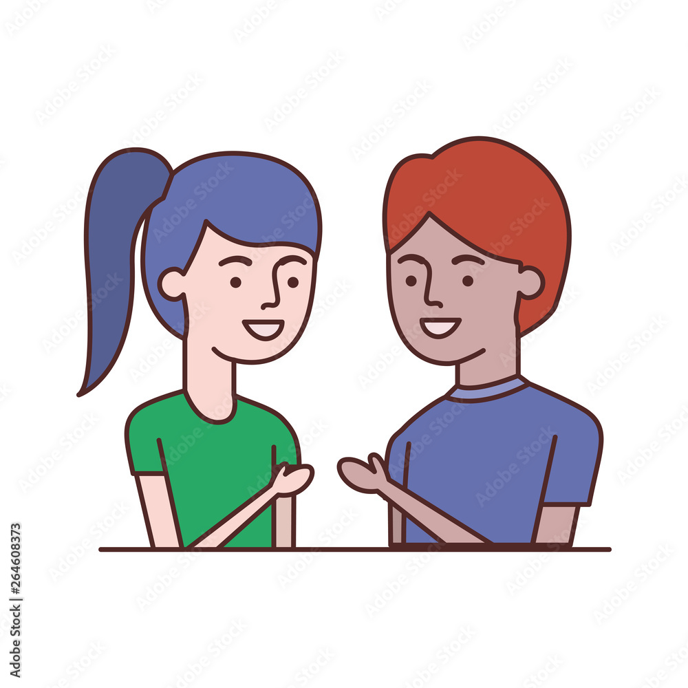 young couple avatar character