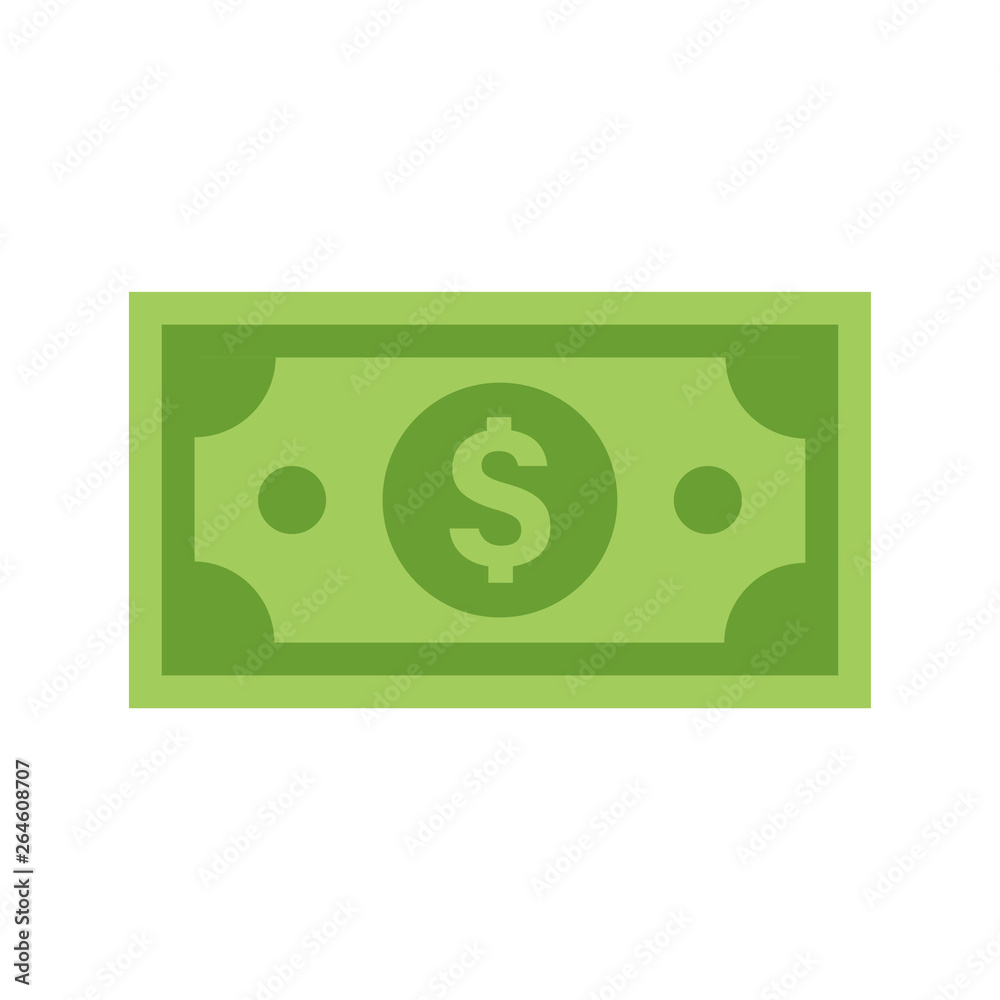 Dollar bill vector icon, flat illustration. Dollar bill vector icon, flat illustration.