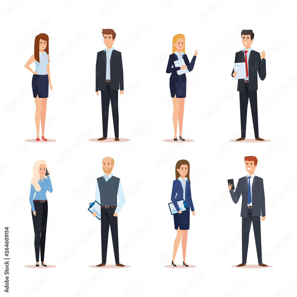 set professional businesswomen and businessmen executive job set professional businesswomen and businessmen executive job