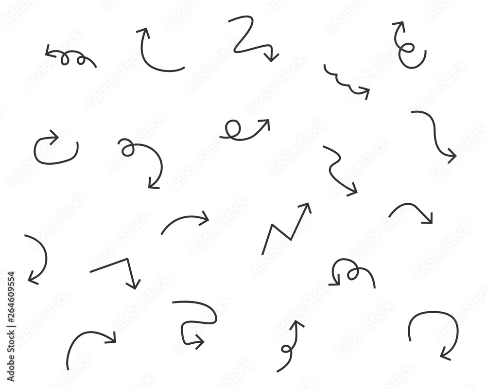 set of arrow icons, such as linear, curve, aiming, next set of arrow icons, such as linear, curve, aiming, next