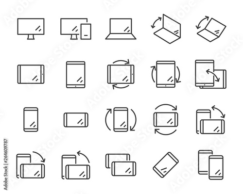 set of phone icons, such as hand, app, phone, tap, touch, laptop, computer