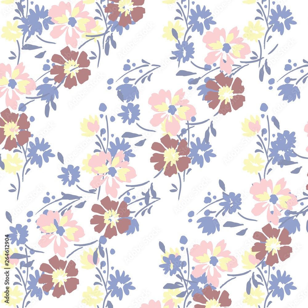 Fashionable pattern in small flowers. Floral background for textiles. Fashionable pattern in small flowers. Floral background for textiles.