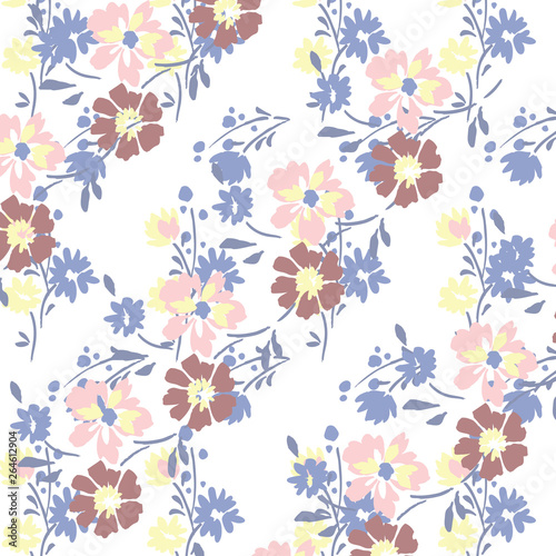 Fashionable pattern in small flowers. Floral background for textiles. © eylul_design