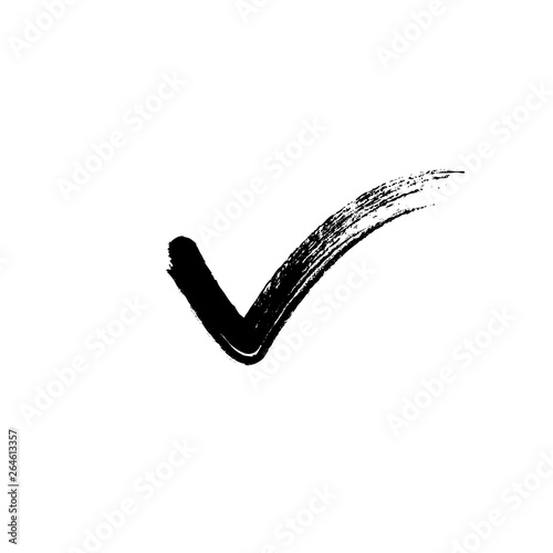 Check mark in bold brush stroke