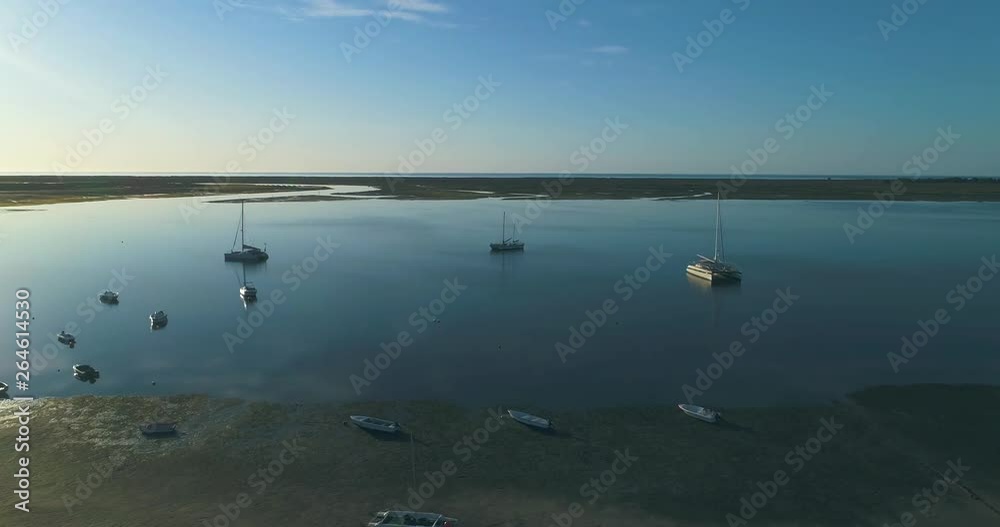 Aerial seascape of Ria Formosa wetlands natural park, panorama over Cavacos beach, Algarve. Portugal. Aerial seascape of Ria Formosa wetlands natural park, panorama over Cavacos beach, Algarve. Portugal.