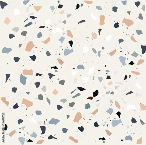 Terrazzo seamless patterns marble rock floor stone texture. 