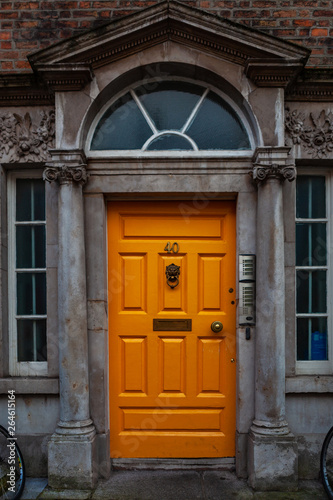 Dublin, Ireland – March 2019. colorful doors at streets of Dublin, Ireland © Deyan